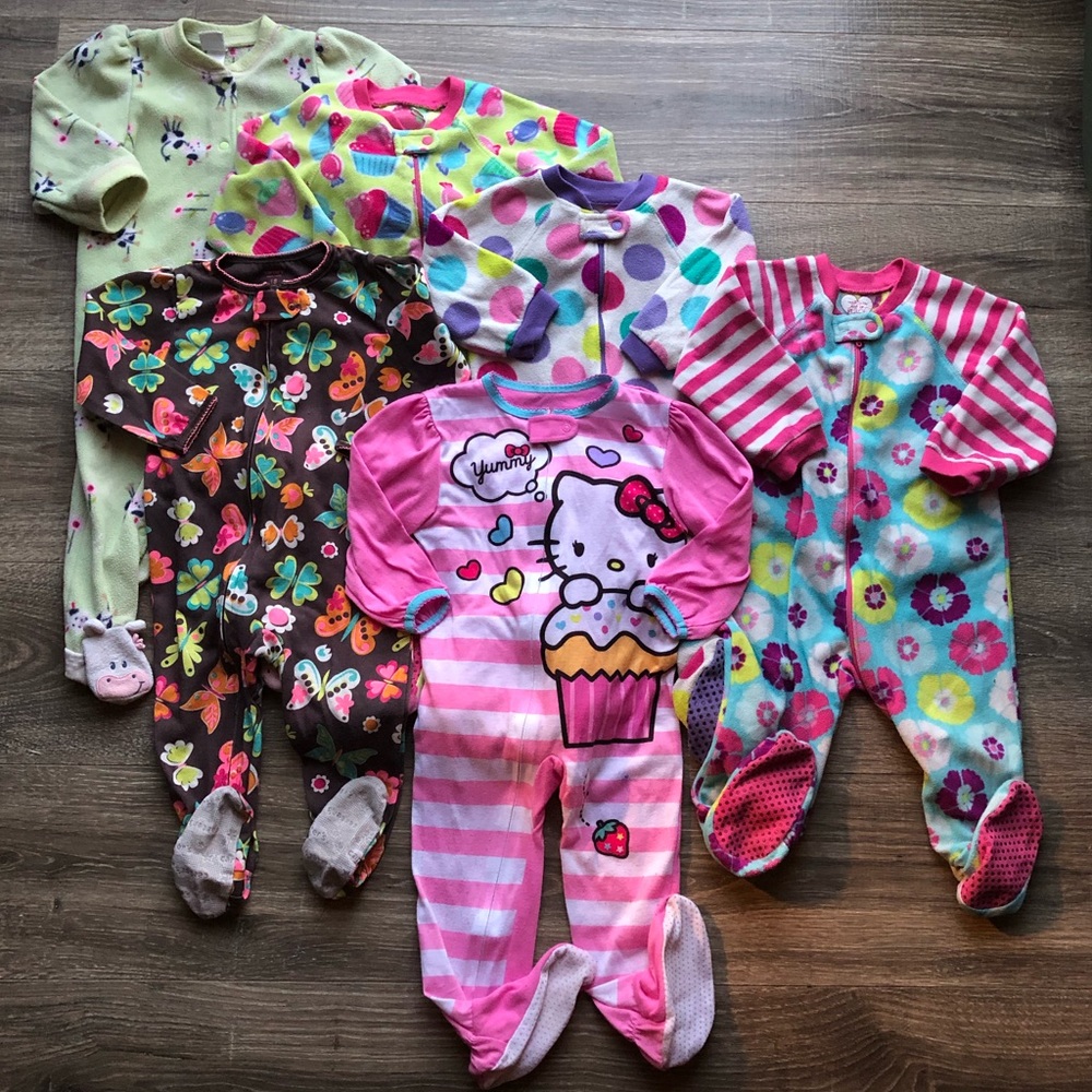 Children’s Place Girls’ Fleece Footie Sleeper Set - Picture 1 of 12